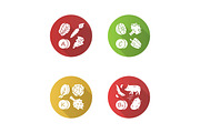 Vitamins flat design glyph icons set