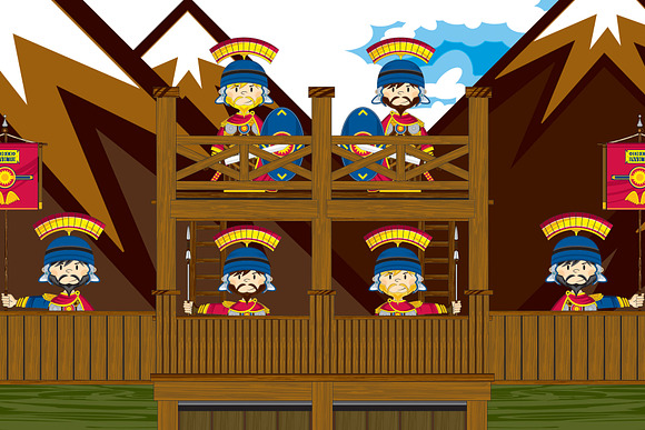 Roman Soldiers at Tower in Illustrations - product preview 1