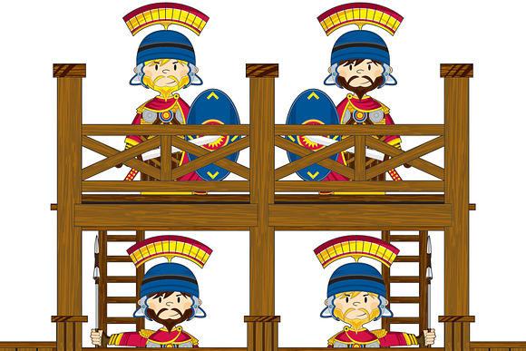 Roman Soldiers at Fort in Illustrations - product preview 1