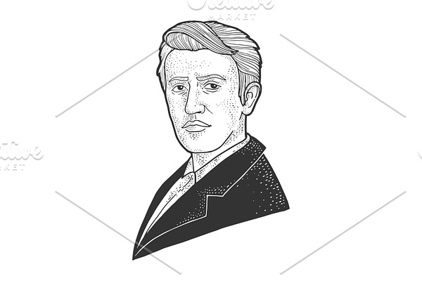 Thomas Edison sketch vector
