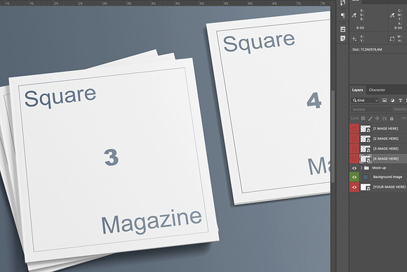 Square Magazine Covers mock-up in Print Mockups - product preview 1