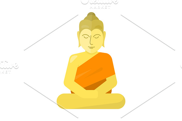 Thai god Buddha isolated on white