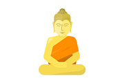 Thai god Buddha isolated on white
