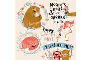 Set of cute illustrations for