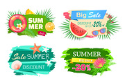 Summer Time Big Sale Banners Vector