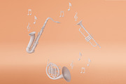 3D rendering with musical instrument