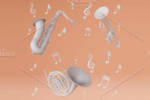 3D rendering musical instruments