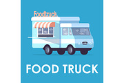 Food truck poster vector template