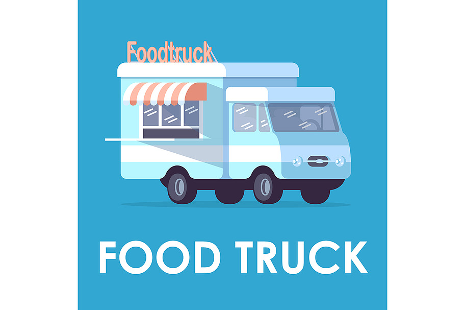 Food truck poster vector template in Illustrations - product preview 8