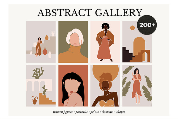 ABSTRACT GALLERY modern women prints