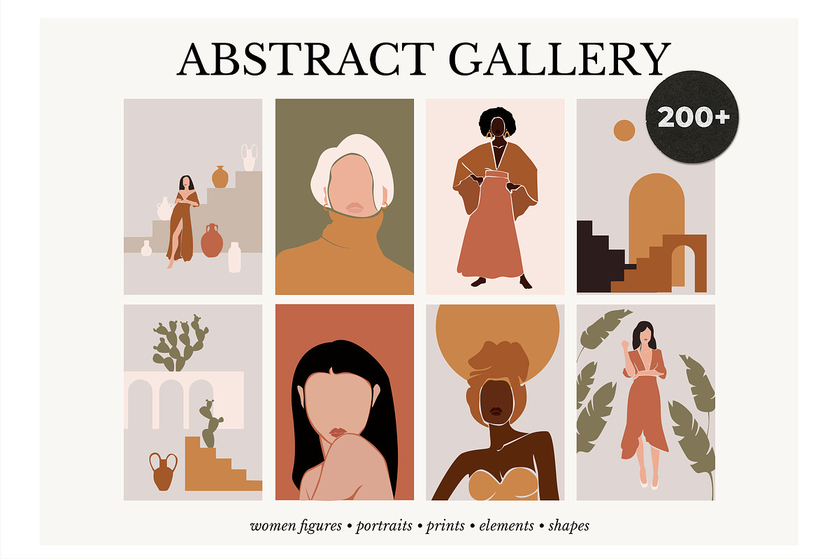 ABSTRACT GALLERY modern women prints in Illustrations - product preview 8