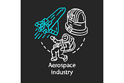 Aerospace industry chalk icon