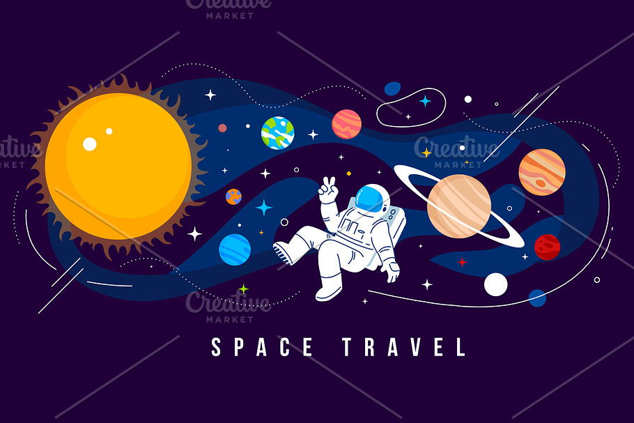 Astronaut in outer space| set in Illustrations - product preview 8