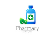 Pharmacy vector symbol with blue