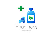 Pharmacy vector symbol with blue