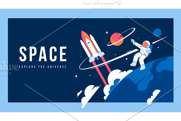 Astronaut in outer space| set in Illustrations - product preview 2