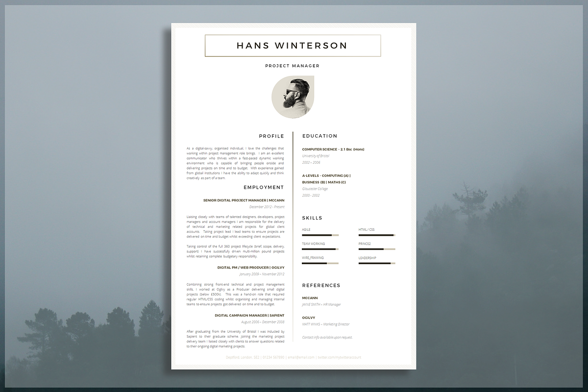 Resume Template / CV Template in Resume Templates - product preview 8