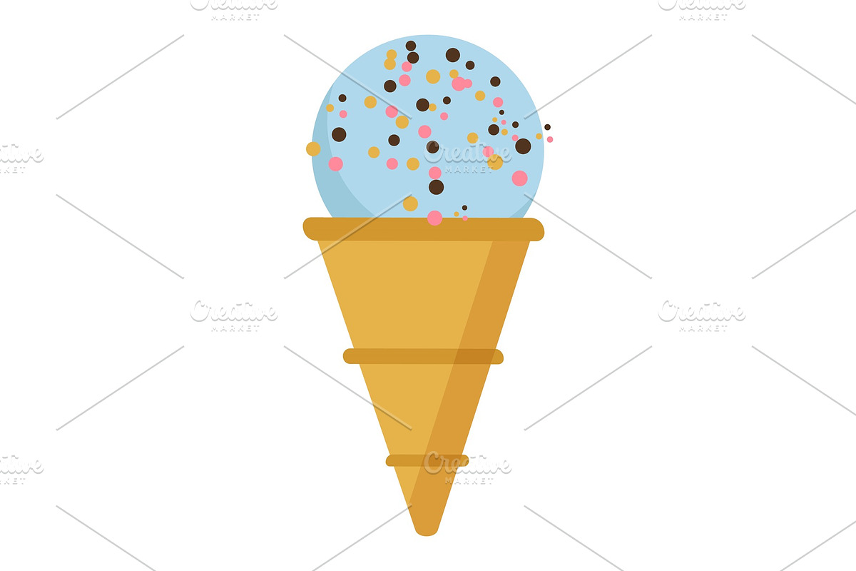 Ice Cream in Crusty Cone, Gelato in Illustrations - product preview 8