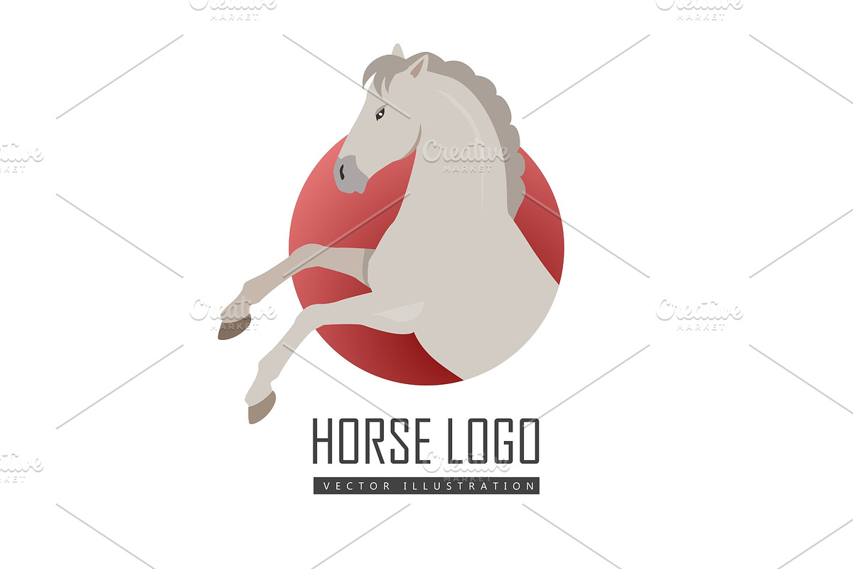 Rearing Grey Horse Illustration in in Illustrations - product preview 8