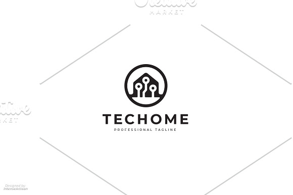 Tech Home Logo in Logo Templates - product preview 2