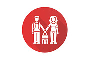 Family class immigrants red icon