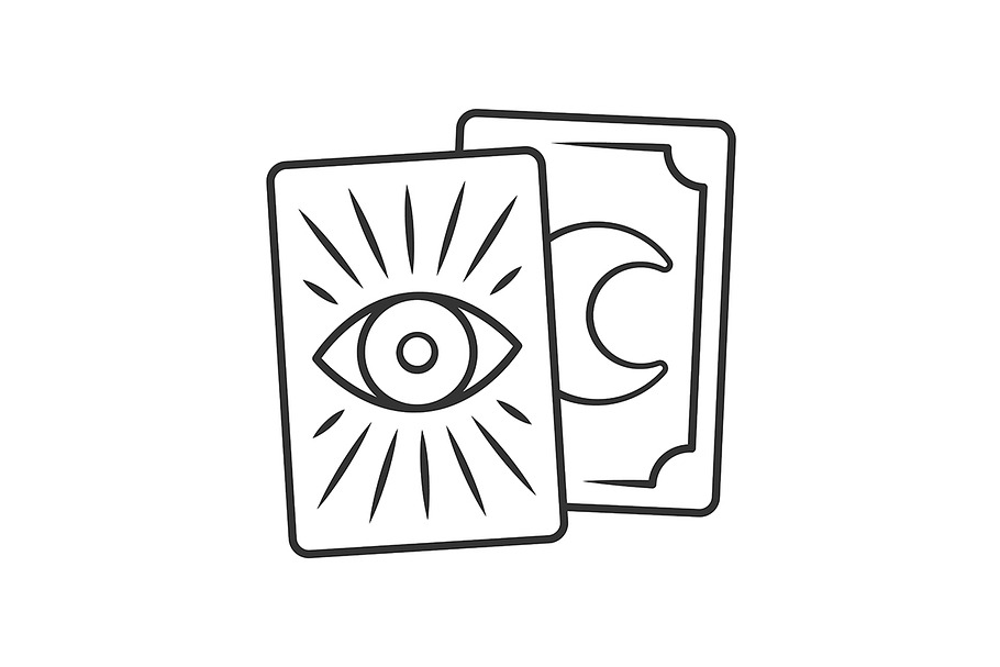Tarot cards linear icon