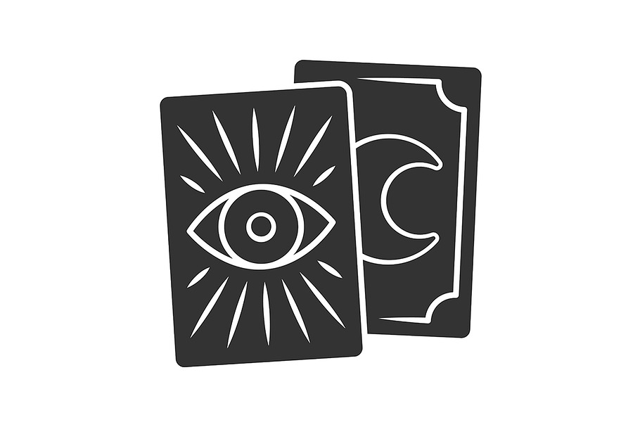 Tarot cards glyph icon