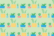 Minimalist Cactus Seamless Pattern