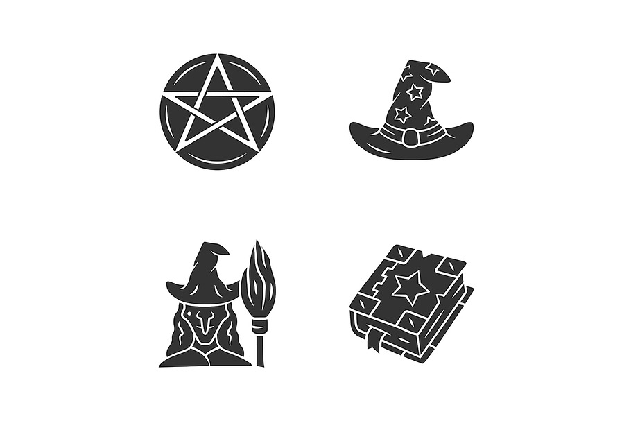 Magic glyph icons set