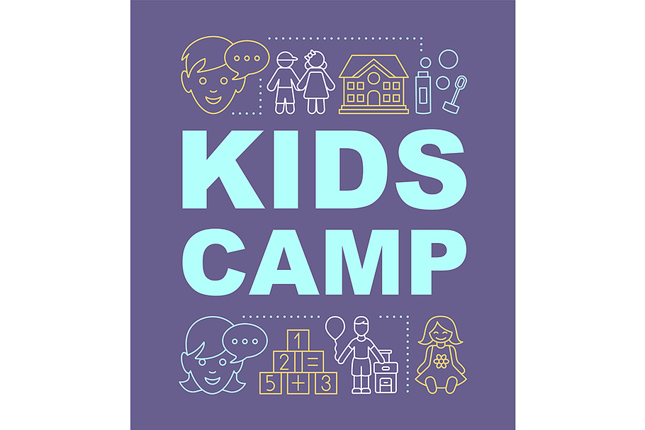 Preschooler camp concepts banner in Icons - product preview 8
