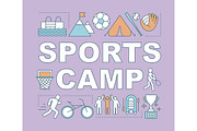 Sports camp word concepts banner