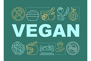 Vegan nutrition word concepts banner