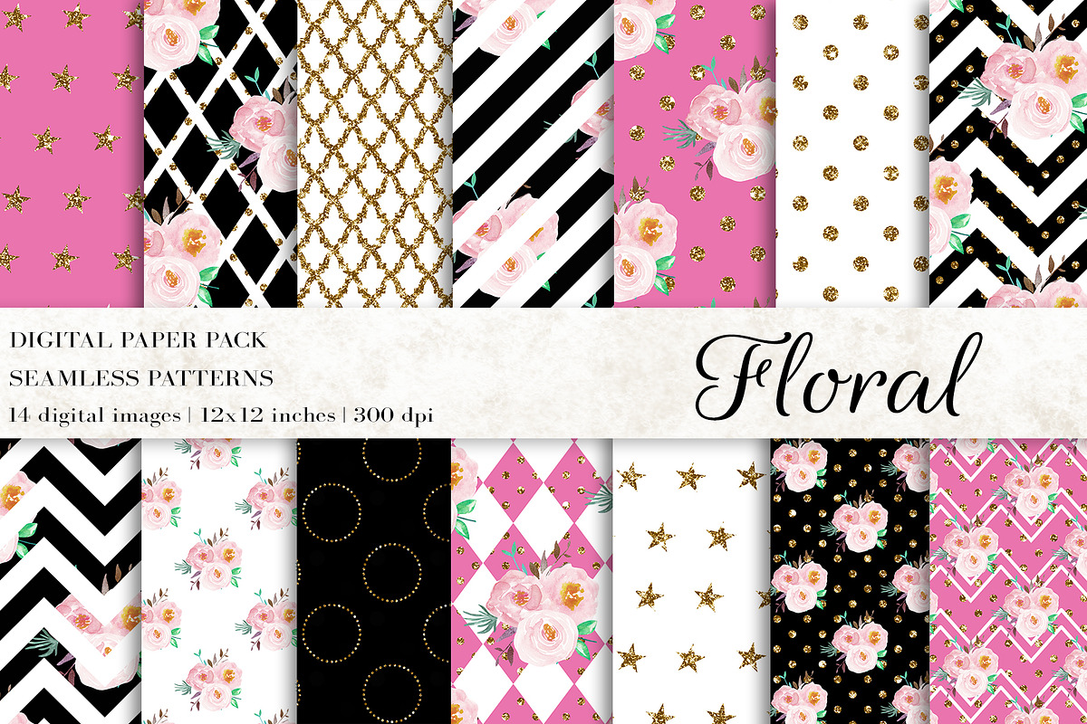 Floral Digital Papers in Patterns - product preview 8