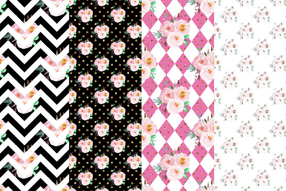 Floral Digital Papers in Patterns - product preview 1