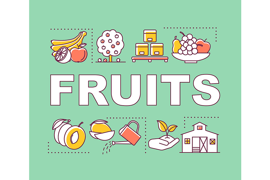 Fruits word concepts banner in Icons - product preview 8
