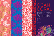 Ocean coral silhouette patterns