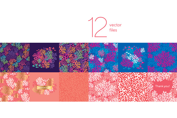 Ocean coral silhouette patterns in Patterns - product preview 2