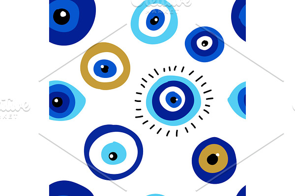 Seamless pattern with evil eyes