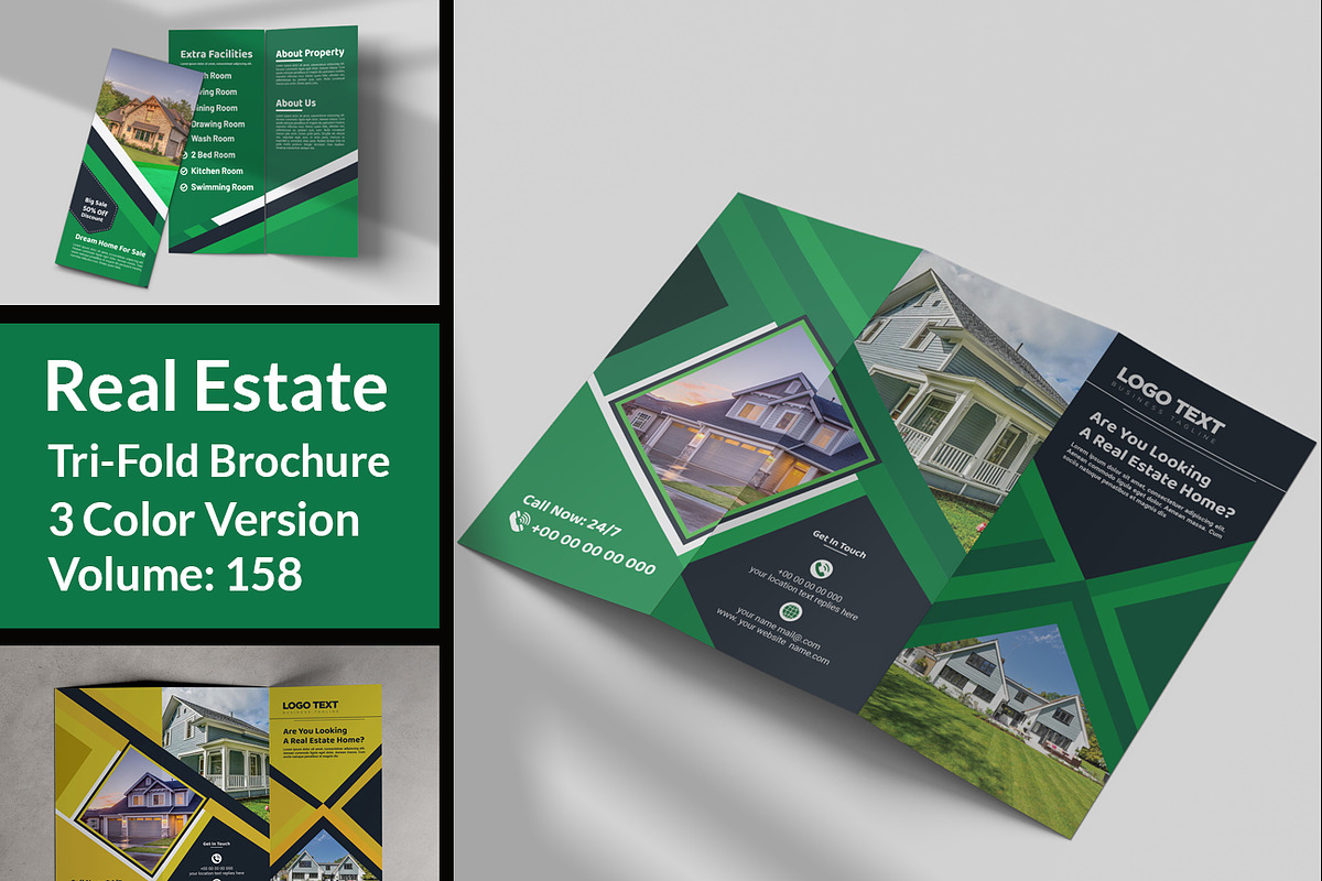 Real Estate Tri Fold Brochure in Brochure Templates - product preview 8