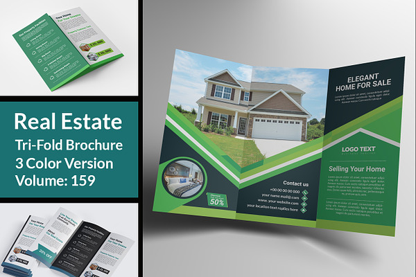 Modern real estate trifold brochure