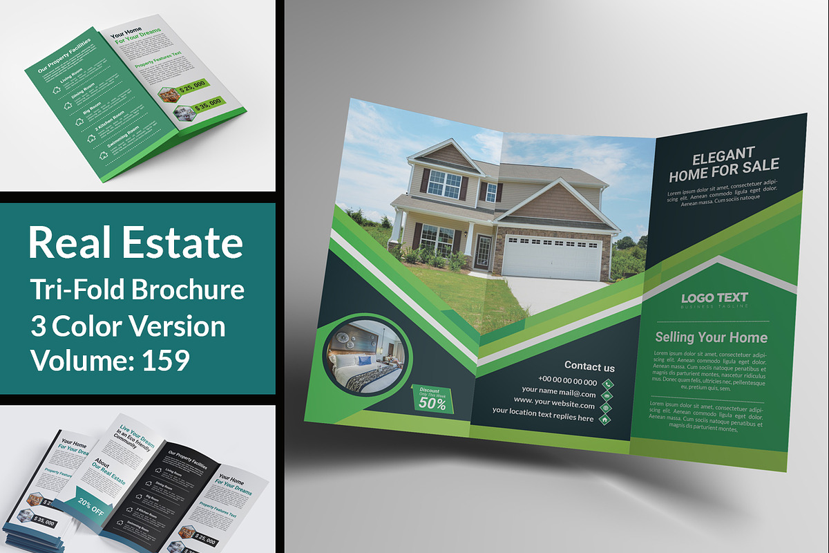 Modern real estate trifold brochure in Brochure Templates - product preview 8