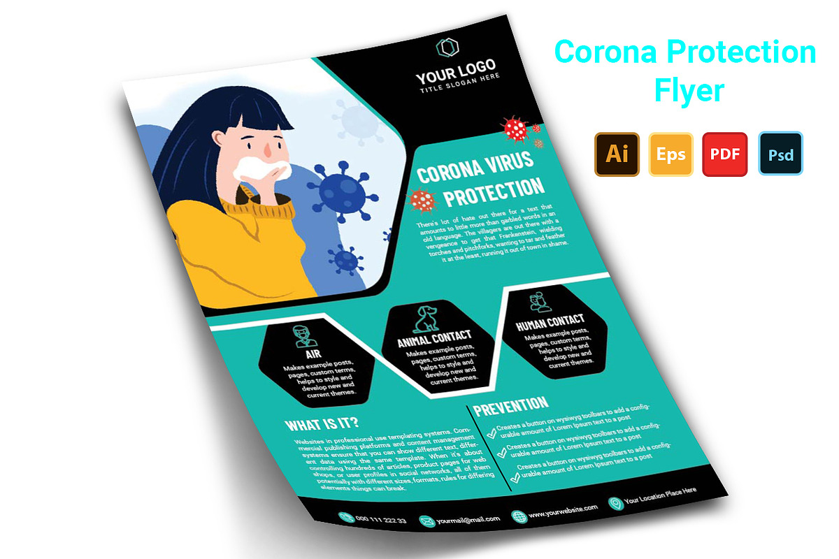 Corona Protection Flyer in Flyer Templates - product preview 8