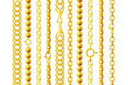 Realistic gold chain set with
