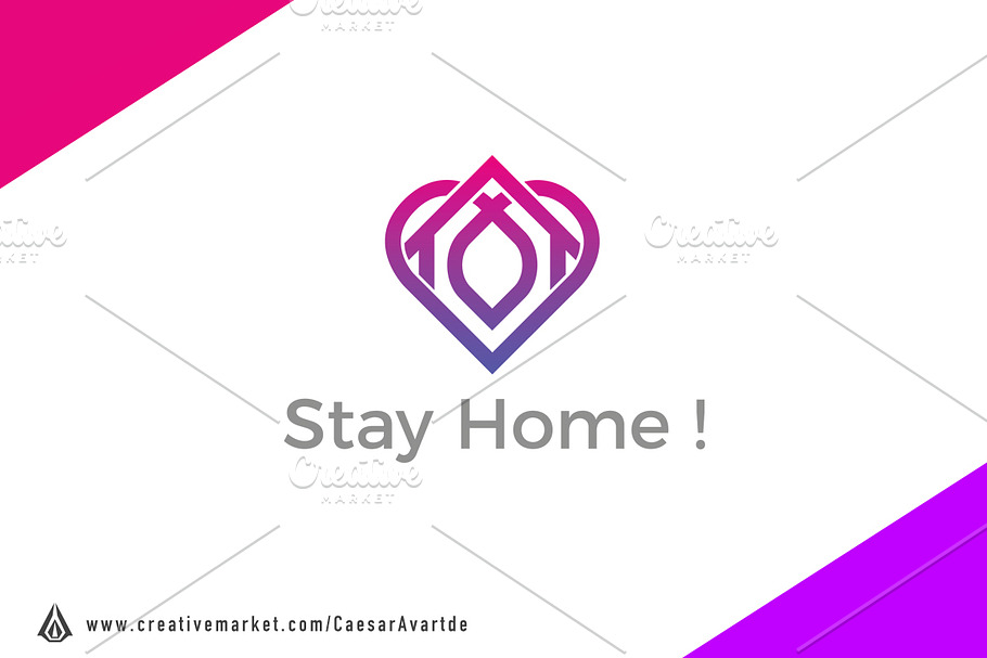 Stay Home ! Logo Template V1
