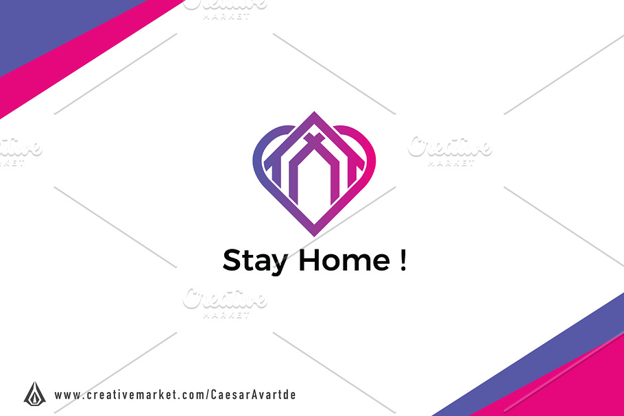 Stay Home ! Logo Template V2