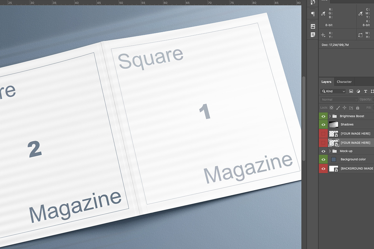 Square Magazine Cover mock-up in Print Mockups - product preview 8