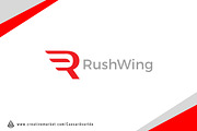 Letter R and Wing Logo Template