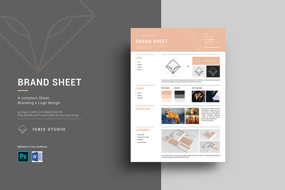 Brand Sheet in Stationery Templates - product preview 8