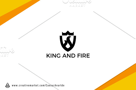 King And Fire Shield Logo Template in Logo Templates - product preview 2