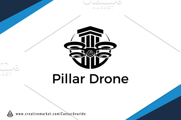 Pillar Drone V1 Logo Template in Logo Templates - product preview 1